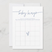 MARLO Boho Dusty Blue Baby Shower Bingoゲームカード 招待状 (正面)