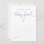 MARLO Boho Dusty Blue Guess theベビーフードゲーム 招待状 (正面)