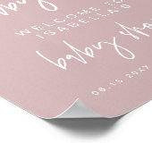 MARLO Boho Dusty Rose Baby Shower Welcome Poster ポスター (角)