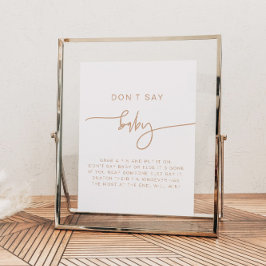 MARLO Boho Earthトーンベージュ言わないベビー標識 ポスター