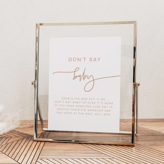 MARLO Boho Earthトーンベージュ言わないベビー標識 ポスター