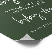 MARLO Boho Forest Green Baby Showerウェルカムポスター ポスター (角)