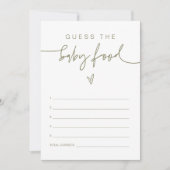 MARLO Boho Olive Greenベビーフードゲーム 招待状 (正面)