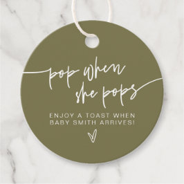 MARLO Boho Olive Green彼女がシャワーをポップ・アートの浴びるポップ フェイバータグ