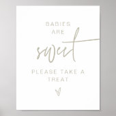 MARLO Boho Sage Green Babies Are Sweet Sign ポスター (正面)
