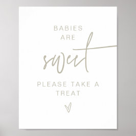 MARLO Boho Sage Green Babies Are Sweet Sign ポスター