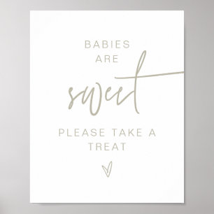 MARLO Boho Sage Green Babies Are Sweet Sign ポスター