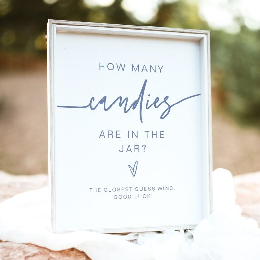 MARLO Dusty Blueキャンディーズ赤ちゃんシャワーゲームの数 ポスター