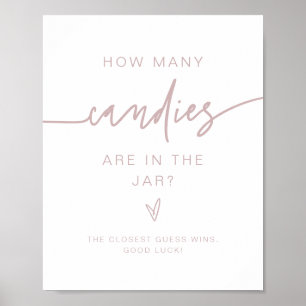 MARLO Dusty Rose How Many Candies Baby Shower Game ポスター