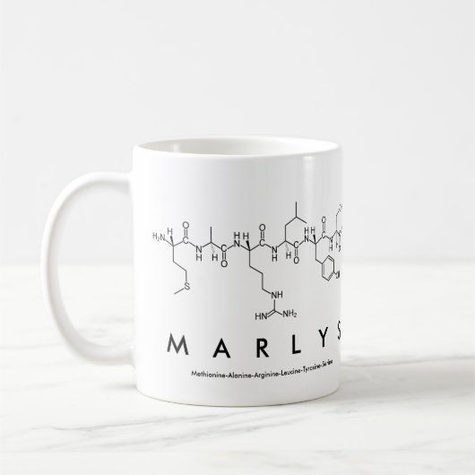 Marlysペプチド名mug コーヒーマグカップ (左)