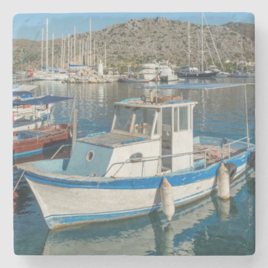 Marmaris、トルコの近くのBozburun港 ストーンコースター (正面)