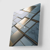 Marmor Gold Fliesen Luxus Geometrie スクエア壁時計 (傾斜)