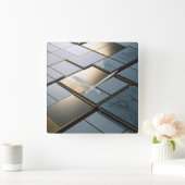 Marmor Gold Fliesen Luxus Geometrie スクエア壁時計 (ホーム)