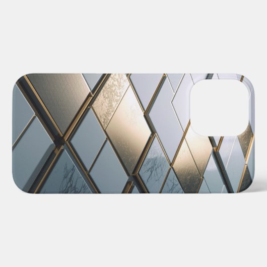 Marmor Gold Fliesen Luxus Geometrie iPhoneケース (裏面横)