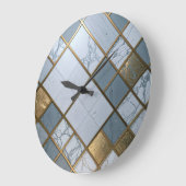 Marmor Gold Raster Luxus Geometrie ラージ壁時計 (傾斜)