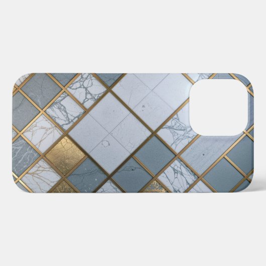 Marmor Gold Raster Luxus Geometrie iPhoneケース (裏面横)