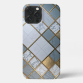 Marmor Gold Raster Luxus Geometrie iPhoneケース (裏面)