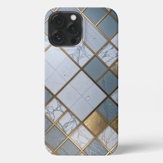 Marmor Gold Raster Luxus Geometrie iPhoneケース (裏面)