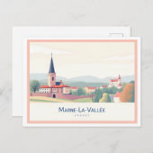 Marne-La-Vallée France Pastel Travel ポストカード (正面/裏面)