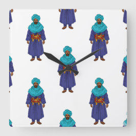Marocain Touareg Man Motif スクエア壁時計