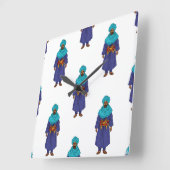 Marocain Touareg Man Motif スクエア壁時計 (傾斜)