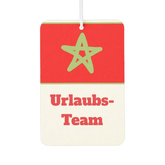 Marokko flagge urlaubs team カーエアーフレッシュナー (正面)