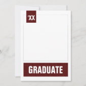 Maroonテクスモダンチャ写真の卒業 招待状 (正面)