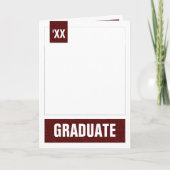 Maroonテクスモダンチャ写真の卒業 招待状 (正面)