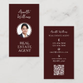 Maroon不動産仲介業者とプロフィール写真 名刺 (正面/裏面)