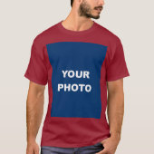 Maroon画像の追加フォト写真ロゴ男性 Tシャツ (正面)