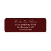 Maroon エレガント Pre-Addressed Returnラベル ラベル (正面)