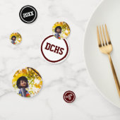 Maroon モダン Circles写真卒業 コンフェッティ (グループ)