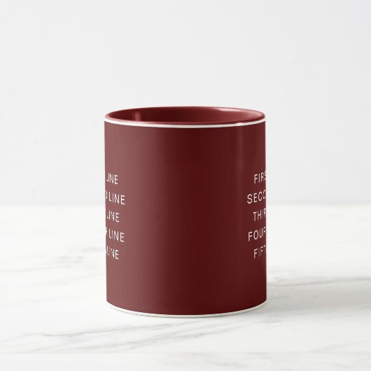 Maroon 11 oz Combo Mug with Personalized Text マグカップ (中央)