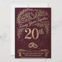 Maroon 20th Anniversary Card