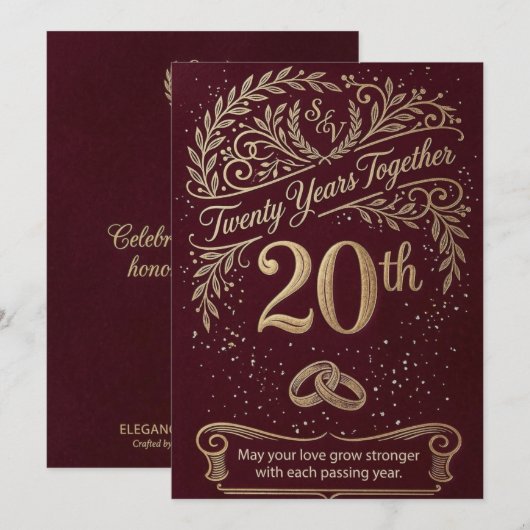 Maroon 20th Anniversary Card 招待状 (正面/裏面)