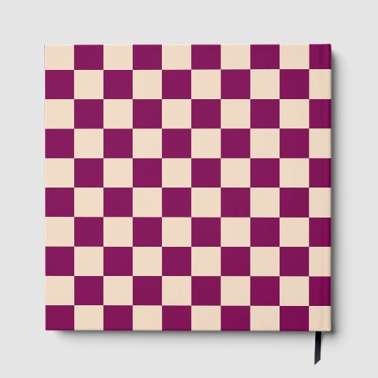Maroon and beige checkerboard pattern ゲストブック (裏面)