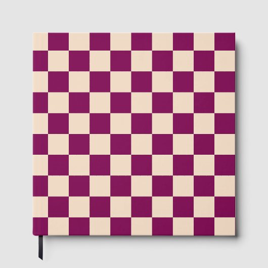 Maroon and beige checkerboard pattern ゲストブック (正面)