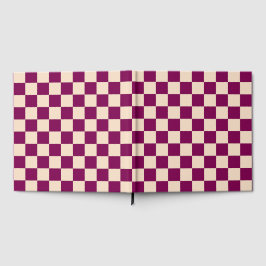 Maroon and beige checkerboard pattern ゲストブック