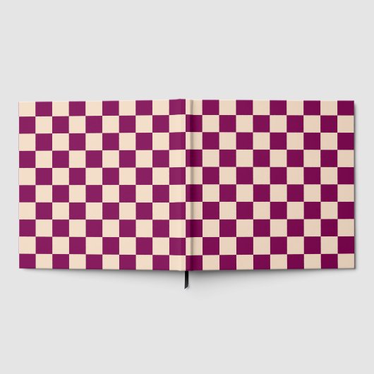 Maroon and beige checkerboard pattern ゲストブック (全面)