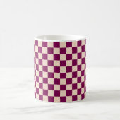 Maroon and beige checkerboard pattern コーヒーマグカップ (中央)