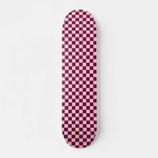 Maroon and beige checkerboard pattern スケートボード (正面)