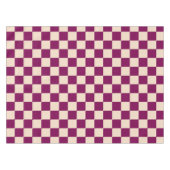 Maroon and beige checkerboard pattern テーブルクロス (正面(横))