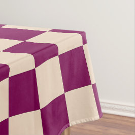 Maroon and beige checkerboard pattern テーブルクロス