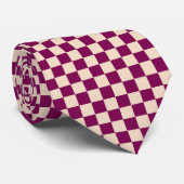Maroon and beige checkerboard pattern ネクタイ (ロール)