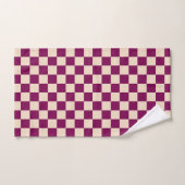 Maroon and beige checkerboard pattern バスタオルセット (ハンドタオル)