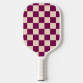 Maroon and beige checkerboard pattern ピックルボールラケット (裏面)