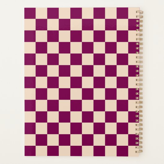 Maroon and beige checkerboard pattern プランナー手帳 (裏面)