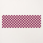 Maroon and beige checkerboard pattern ヨガマット (裏面(横))
