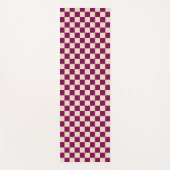Maroon and beige checkerboard pattern ヨガマット (正面)