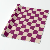 Maroon and beige checkerboard pattern ラッピングペーパー (アンロールド)